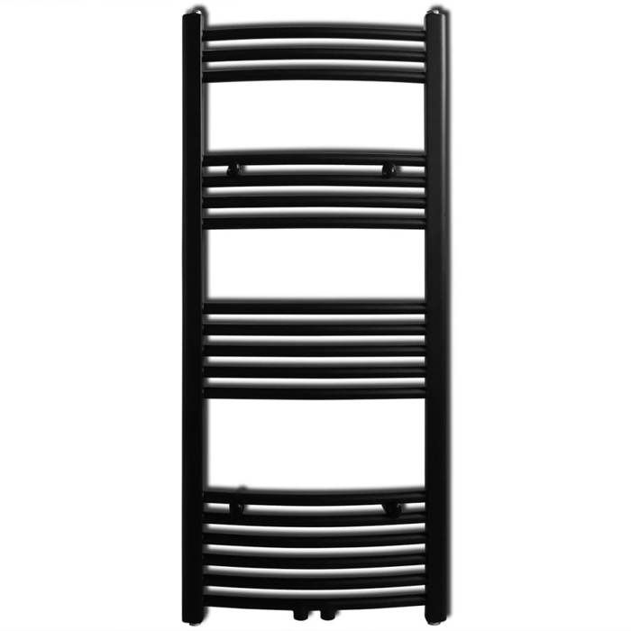 VidaXL Towel Rail Radiator Black Curved Rails 500x1160 Mm 141915