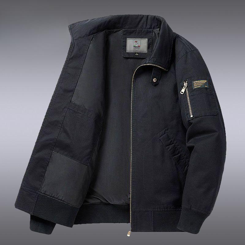 Middle-aged and Elderly Men's Jacket Winter Lamb Velvet Warm Cotton Coat Plus Velvet Thickened Pure Cotton Casual Cotton Jacket