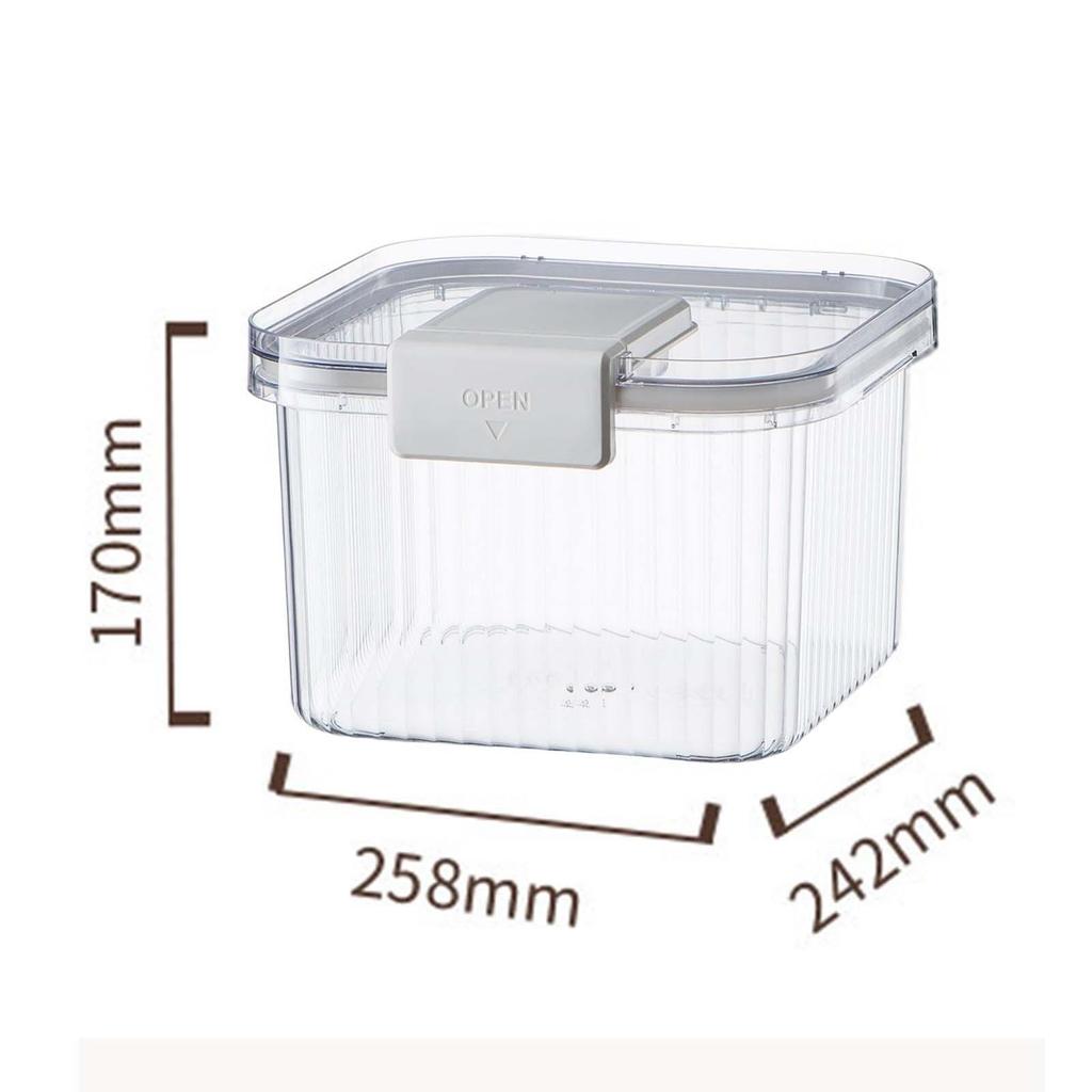 Rice Storage Bin Sealed Bulk Food Transparent for Cereal White