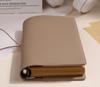 A6  Soft Pu Binder PU Clip-on Notebook Leather Loose Leaf Notebook Cover with Craft Line Notebooks Journal Stationery