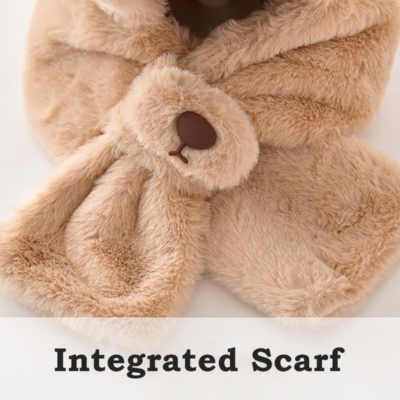 Kids Hat Scarf Set Thermal Fleece Set Winter Ear Protection Baby Toddler Cold Weather Beanie Neck Warmer Soft Warm Set Windproof Infant Cap