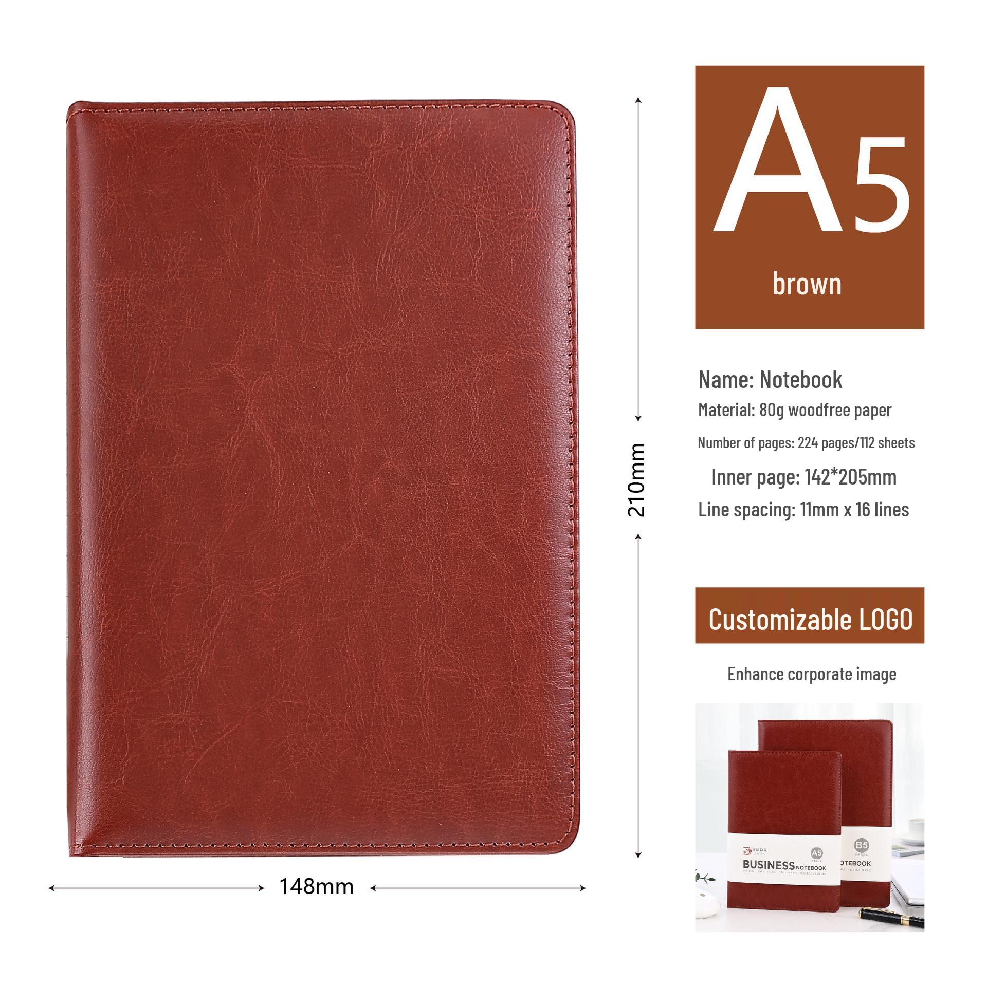 Gold-Plated Thickened A5 Notebook with Buckle - Customizable Logo, Business Notebook, Daily Diary, B5 Work Record