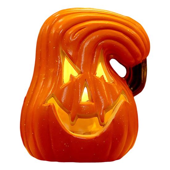 Halloween Pumpkin Lamp Spooky Light Up Pumpkin Figurine Glowing Decorative Pumpkin with LED Light for Haunted House Halloween Home Garden Decor