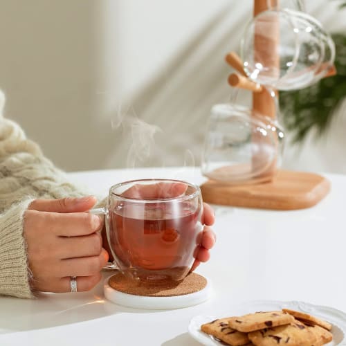 Ulable Double-Walled Borosilicate Glasses, Double-Walled, Heat-Resistant, Large Capacity, Keeps Hot or Cold Water, Transparent, Insulated, Condensatio