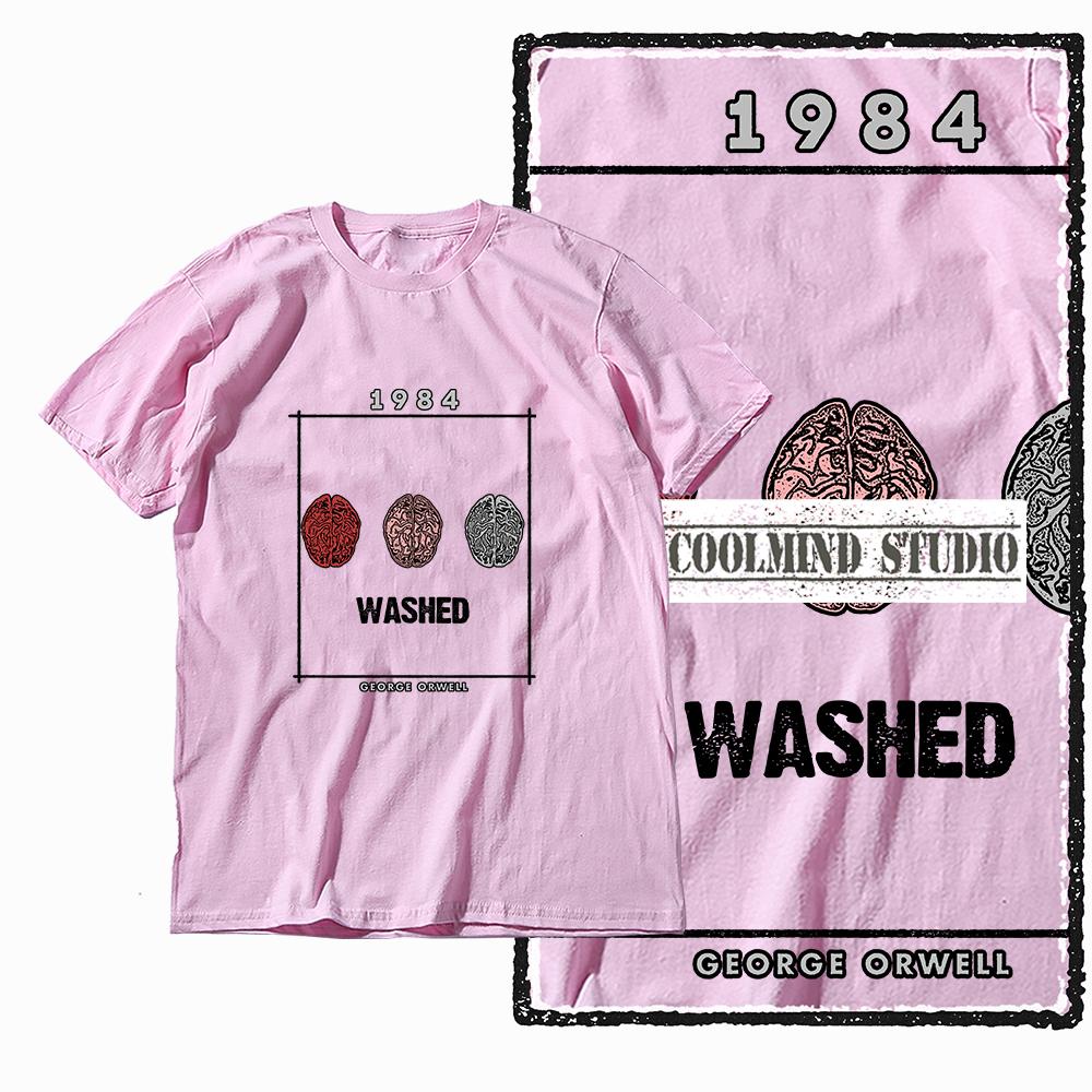 Coolmind X0002 100% Cotton Big Size 1984 Print Exclusive Graphic Men T Shirt Loose Men Tshirt Casual T-shirt for Men Tees