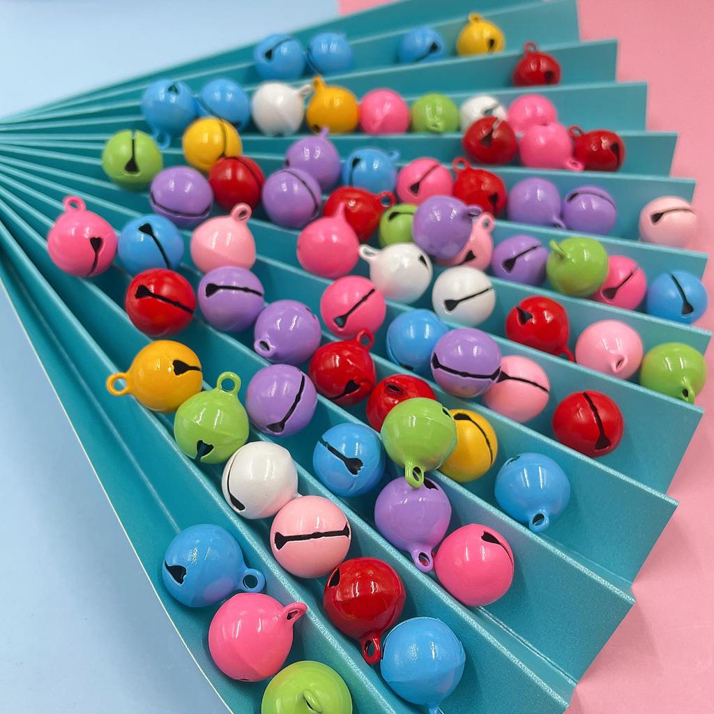 14mm Candy Color Painted Metal Bell Keychain Pendant - DIY Jewelry Accessory