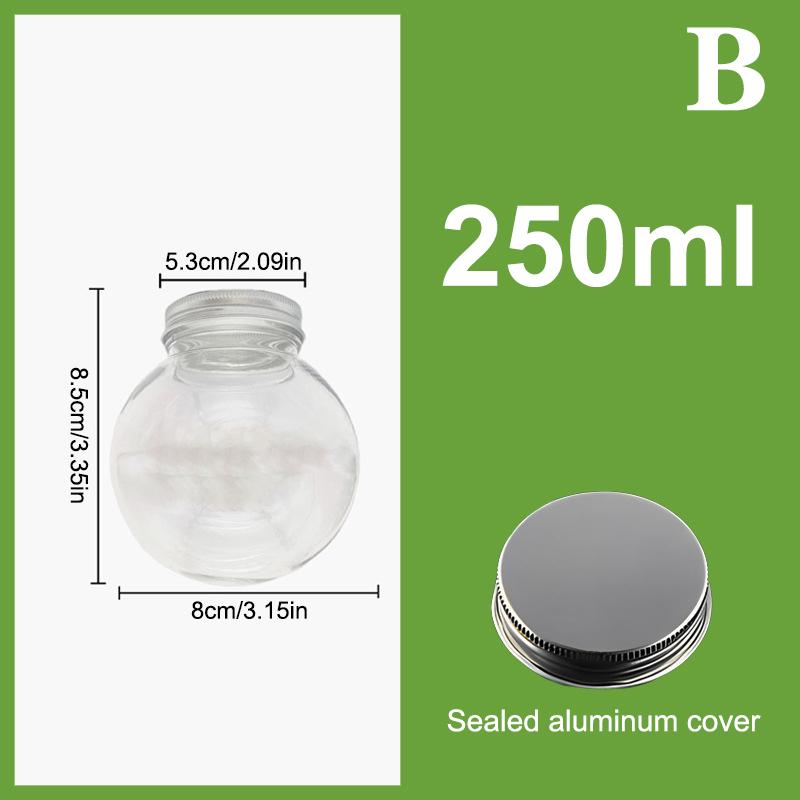 250/400ml Kugelförmige Wasserflaschen für Milchtee Kaffee Saft Tragbarer Trinkbecher Zuhause Transparent Entsaften Getränk
