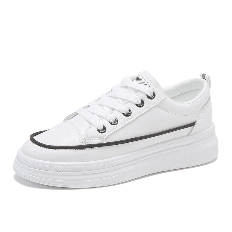 New Style Casual Sports Shoes Lace -Up Midsole Shoes Comfortable Soft Bottom Low Cut Soft Bottom Ladies White Shoes Shoes