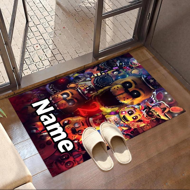 Custom Name Personalized Five Nights at Freddy's Print Carpet, Versatile Home Decor Rug, for Playroom, Apartment, Balcony, Entryway, Hallway Gift