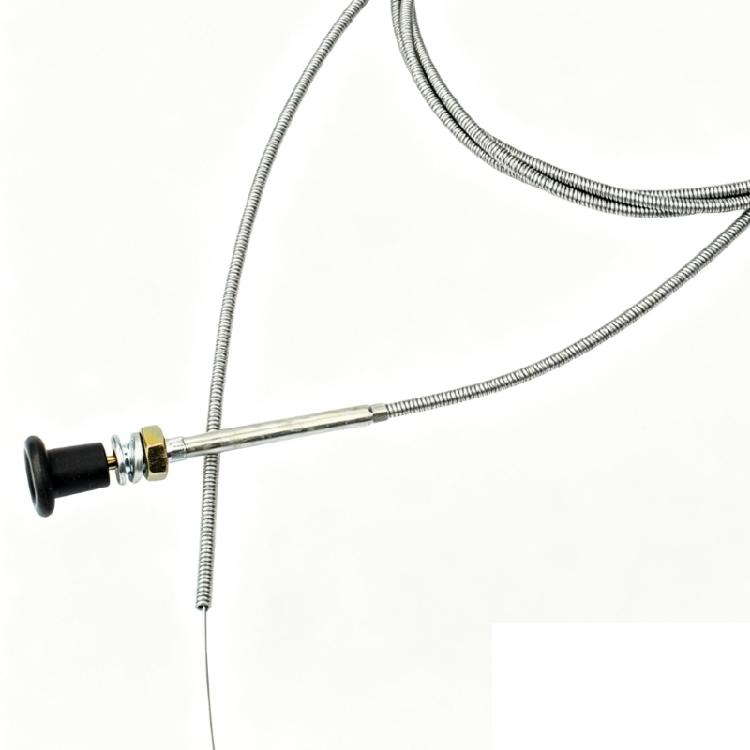 Lawn Equipment Replacement Control Cable, 96 Inch Pull Cable with Metal Sheath, Knob End and Threaded Mounting Hardware for Mower Service