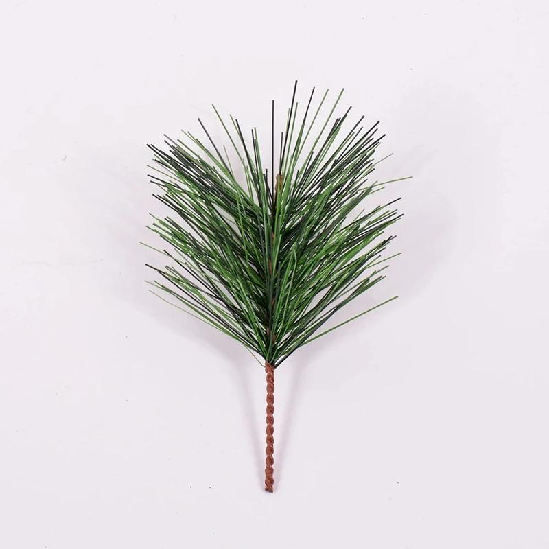

20Pcs Pine Branches Artificial Leaves Christmas Wedding Home Party Tree Decoration Diy Handcraft Bouquet Gift Fake Plants Needle 5x6cm зелёный