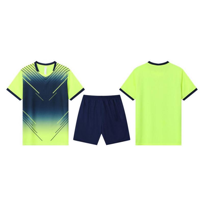 

Custom Quick-Dry Mesh Sports Set: Ice Silk Running Shorts & Short-Sleeve T-shirt for Football & School Competitions 3XS фарби люмінесцентні зелений колір
