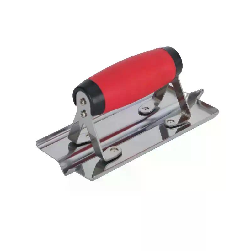 1Pcs Rubber Handle Plastering Trowel Concrete Trowel Drywall Tools Stainless Steel Corner Shaping Trowels Corner Tool
