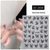 Retro Minimalist 3D Hand-Painted Butterfly Nail Stickers - Gold, Black & White
