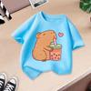 2026 Summer New Cute Animal Capybara Fashion Print Children's Short-Sleeve T-Shirt