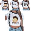 Kpop Bts Bangtan Boys Kortärmad Damtopp Med Söt Figurdesign Perfekt För Sommaren