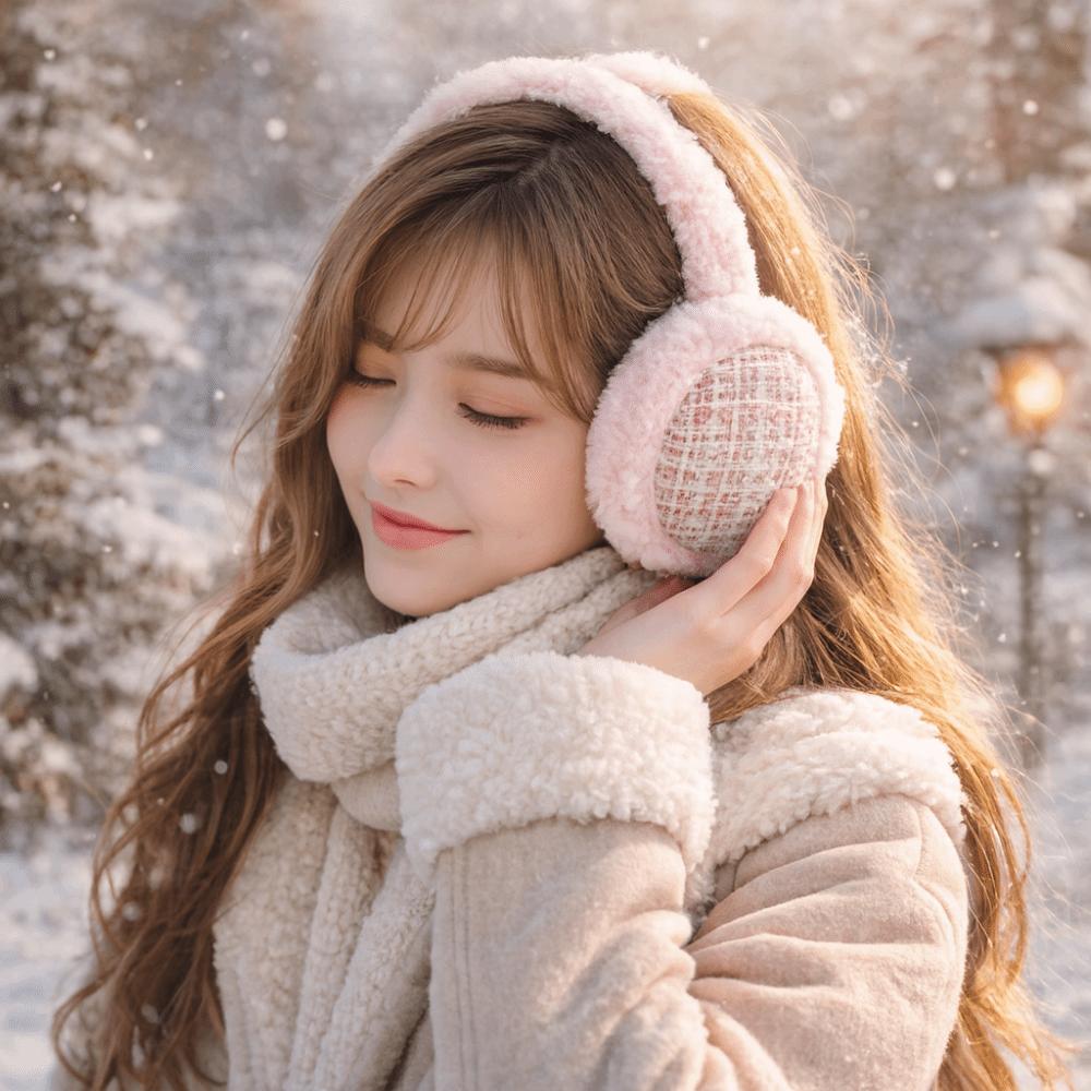 Windproof Foldable Ear Cover Plush Winter Thicken Earflap Winter Warm Earmuffs  Cold Weather