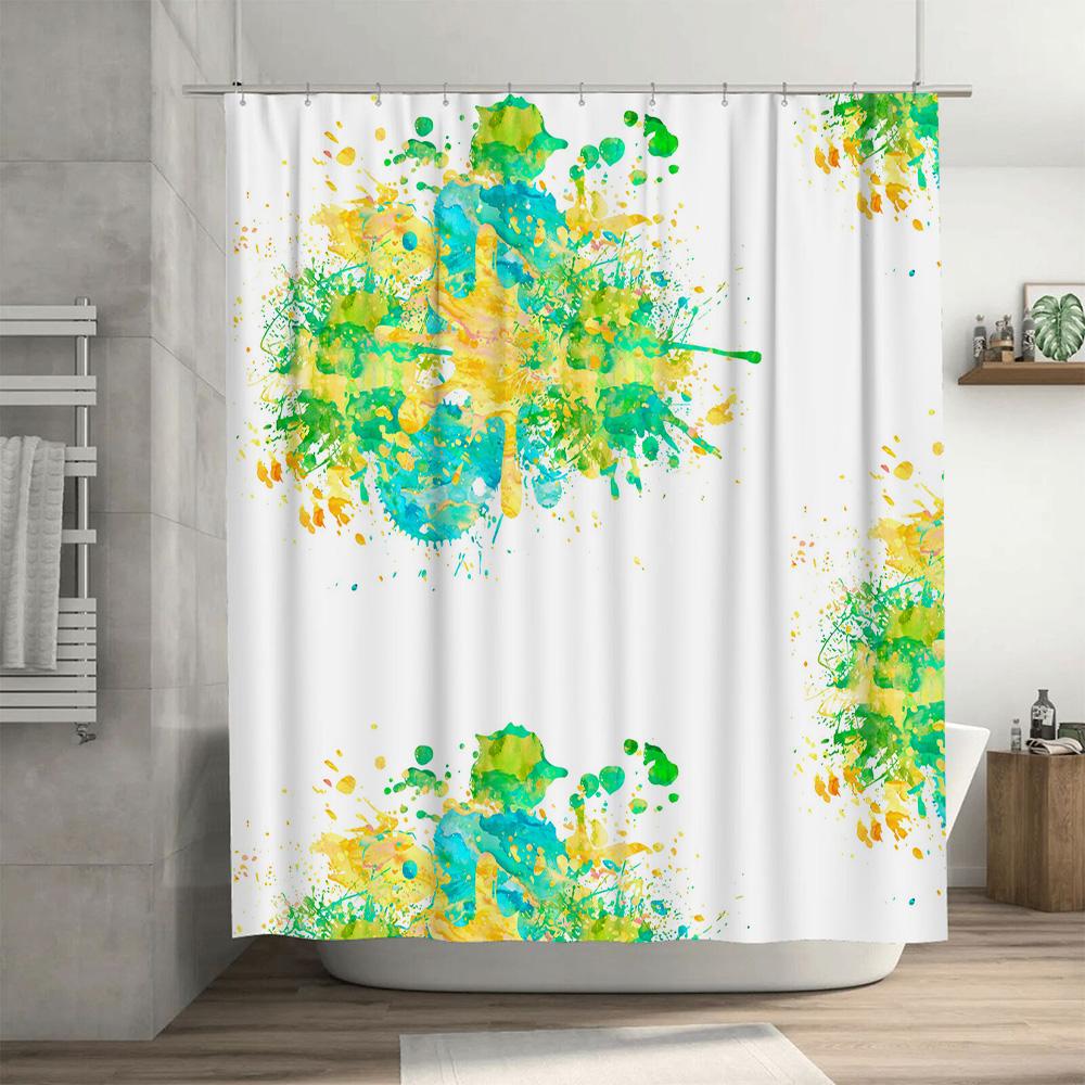 Vibrant Splash Shower Curtain Waterproof Washable for Bathroom Decorations Assorted Colors Available