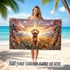 Animals Theme Soft Beach Towel Personalized Custom Name Text Towel Portable for Beach Pool Travel