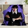 1PZ Mercoledì Gotico Coperta di Flanella Regalo, Adatta Sia per Uomini Che per Donne, Morbida Ideale per Letti e Divano, Regalo di Compleanno o Natale