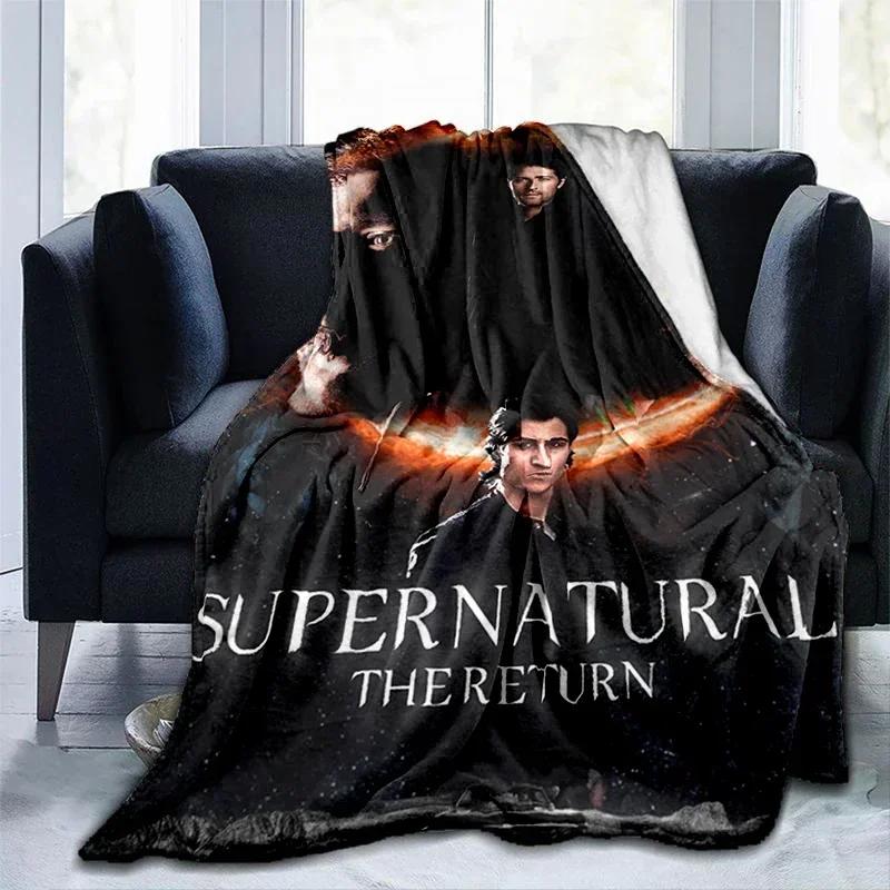 Film Supernatural - Kötü Güç Baskılı Battaniye, Moda Sıcak Kenarlı Battaniye, Piknik Battaniyesi, Yatak Battaniyesi, Doğum Günü Hediyesi