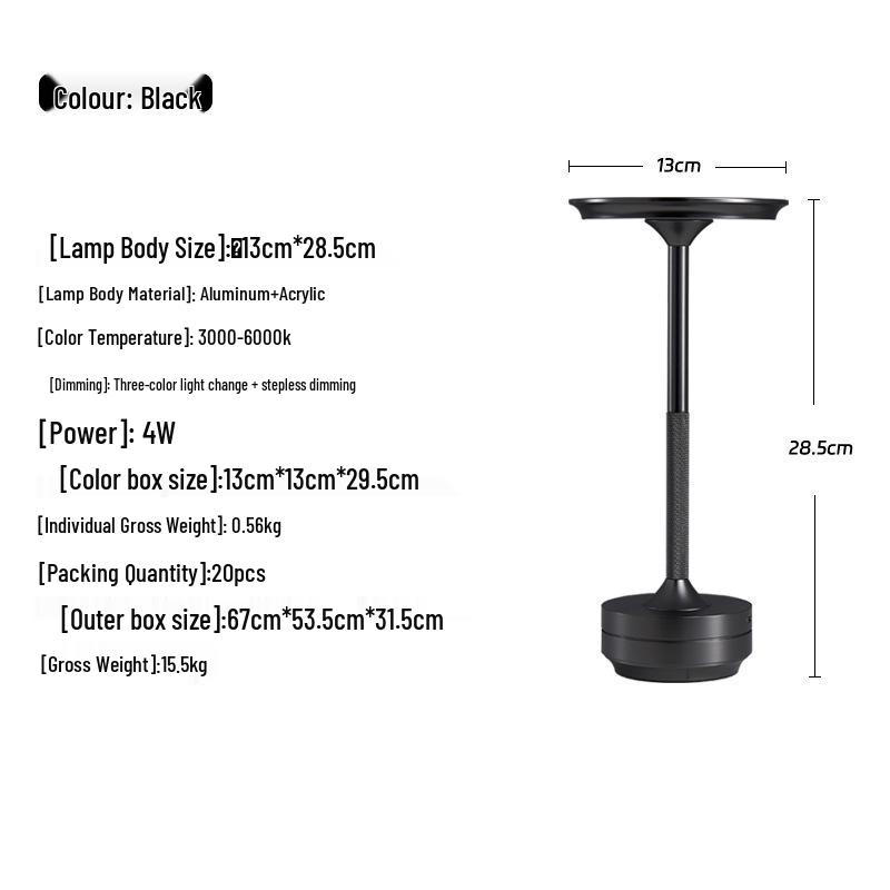 Used LED Rechargeable Induction Desk Lamp - Creative Flying Saucer Design for Camping & Night Light