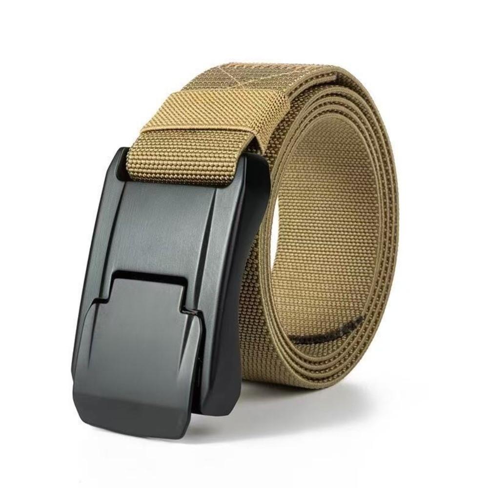 Heavy Duty Men's Stretch Belt Hard Quick Release Buckle Training Pants Belt  Outdoor