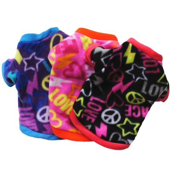 Pet Dog Puppy Winter Soft Warm Heart Star Print Clothes Coat Costume Apparel