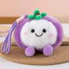 Cute Strawberry Orange Plush Keychain Cartoon Fruit Doll Desktop Ornament Palm Toy Pendant