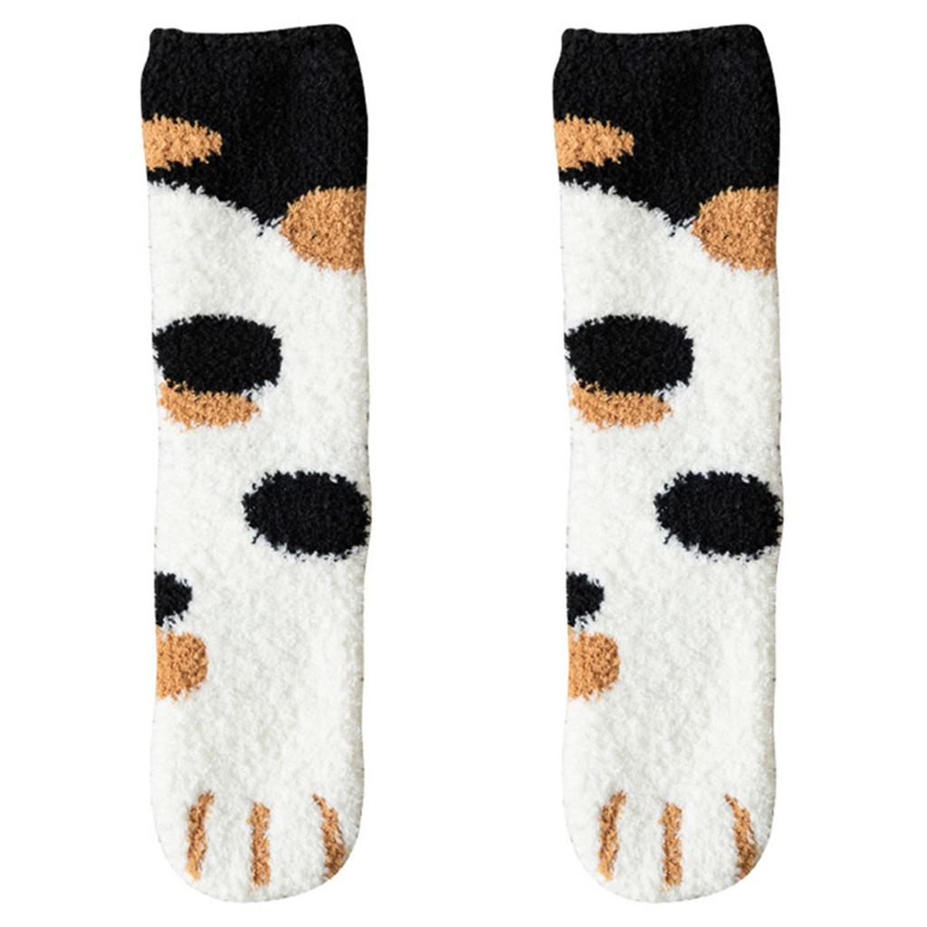 Winter Warm Fluffy Socks Thickened Cute Cat Paw Socks Super Soft For Female House Sleeping Floor Sox Home Clothing Accessories