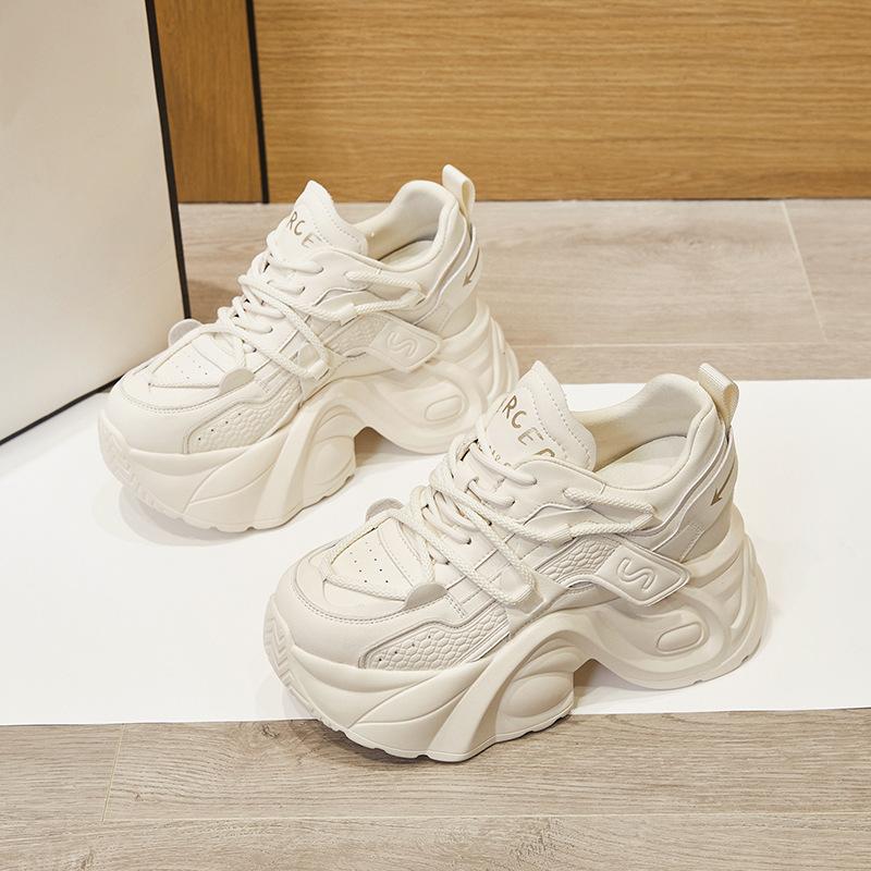 Platform dad shoes women's spring 2025 new 10cm small inner height increase women's shoes versatile sports and leisure shoes