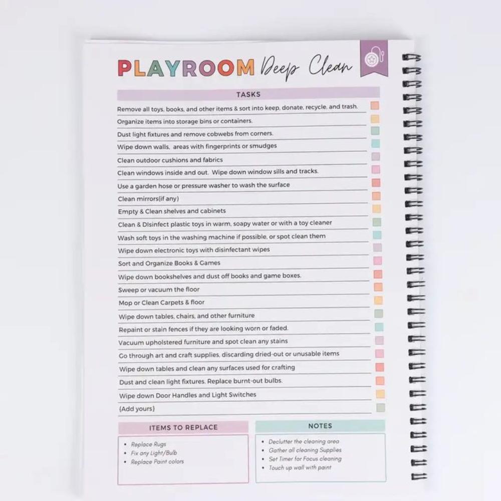 Daily Planner Notebook ADHD Cleaning Plan Book Annual Cleaning List Efficient Time Organizer