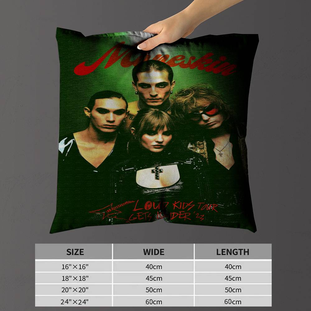 MManeskin Band Pillow Gift Home Office Decoration Pillow Bedroom Sofa Car Cushion CoverPillow Case