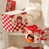 Jingci Creative Ceramic Mug with Lid - Rolling Wealth Gift Set