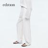 Edition Women's Cotton Linen Tapered Trousers with Silk Scarf Belt