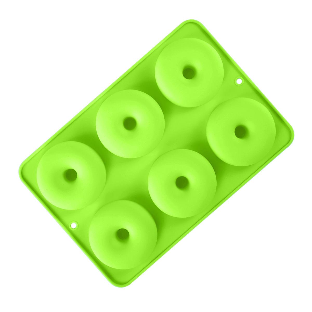 Silicone donut mold, makes 6 donuts Green