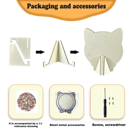 135 Stück/Set Katze Geformtes Holzpuzzle Fokus Logiktraining Holzpuzzlespiel Pädagogisches Schwieriges Puzzle Spielzeug Dekoration Geschenk für Katzenliebhaber