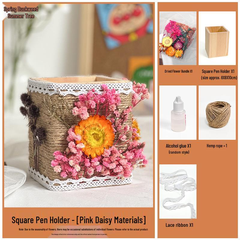 Preserved Flower Pen Holder DIY Kit - Mid-Autumn Festival Parent-Child Activity or Team Building