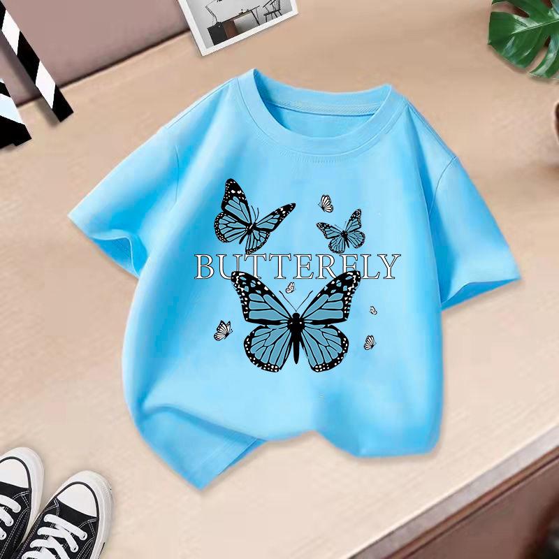 T-shirt décontracté à manches courtes pour enfants - T-shirt d'été ample pour filles avec nœud