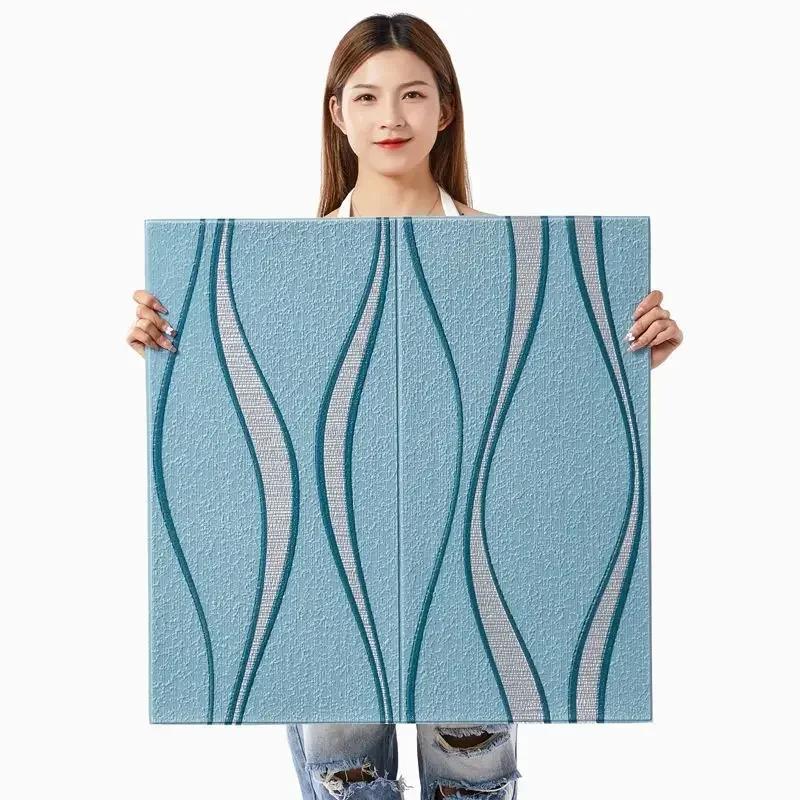 

1Pcs 70*70cm Шпалери для стелі 3D цегляні водонепроникні наклейки на стіну Пінопластовий настінний папір Самоклеючий домашній декор 1pcs