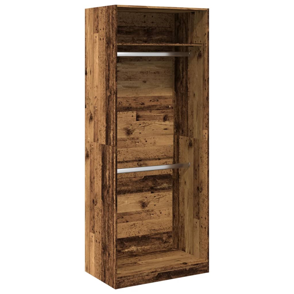 Wardrobe with Rustic Wood Effect 80 x 50 x 200 cm Engineered Wood