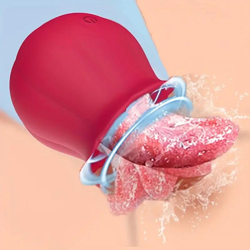 Tongue Licking Vibrator for Women Powerful Female Rose-toy Oral Nipple Clitoris Clit Stimulator Massager Adults Goods Sex Toys
