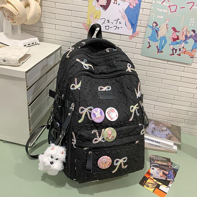 Schoolbag Schoolbag Female Newborn High Value Cute Bow Backpack Large Capacity Three To Six