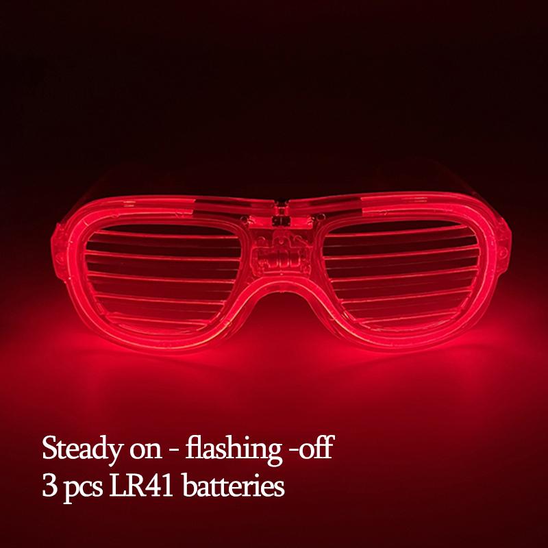 New Acrylic Luminous Glowing Cyberpunk Glasses LED Light Up Halloween Party Glasses Bar Club Props Neon Glasses Supplies