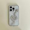 Epoxy Three-Dimensional Rhinestone Small Snake Mobile Phone Case Is Suitable For Apple 17Promax Transparent Iphone13Pro Flash Diamond 16.