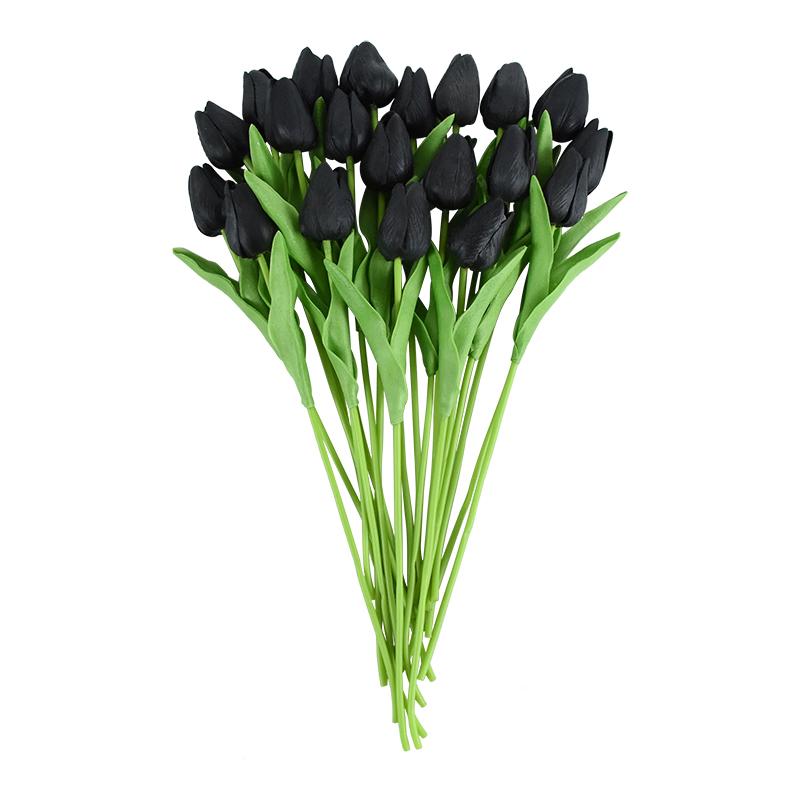 10 Heads Luxury Artificial Tulips Flowers White Real Touch Bouquet Foam Fake Flower Wedding Home Living Room Christmas Decoratio