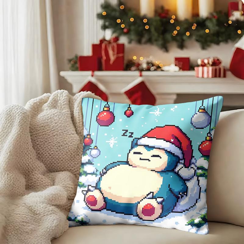 Pikachu Wears a Hat and Cute Christmas Pillow Case To Enhance the Sense of Home Atmosphere