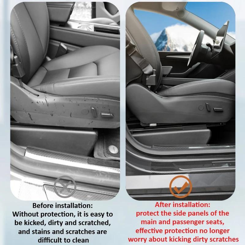 Kryty proti okopání dveří auta pro Tesla Model Y Juniper/Model3 Highland Kožená samolepka Ochranné podložky na boky sedadel Podložka Autopříslušenství 2025