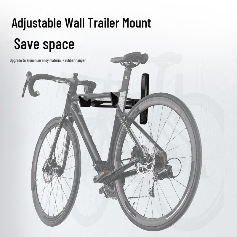 Adjustable Bicycle Wall Mount Rack with Silicone Protection, 40kg Capacity, Space-Saving Design.