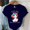Unicorn Graphic T Shirts Funny Middle Finger Print T Shirt Y2K Aesthetic Clothes for Women Harajuku Fashion Tee Shirt Summer Top